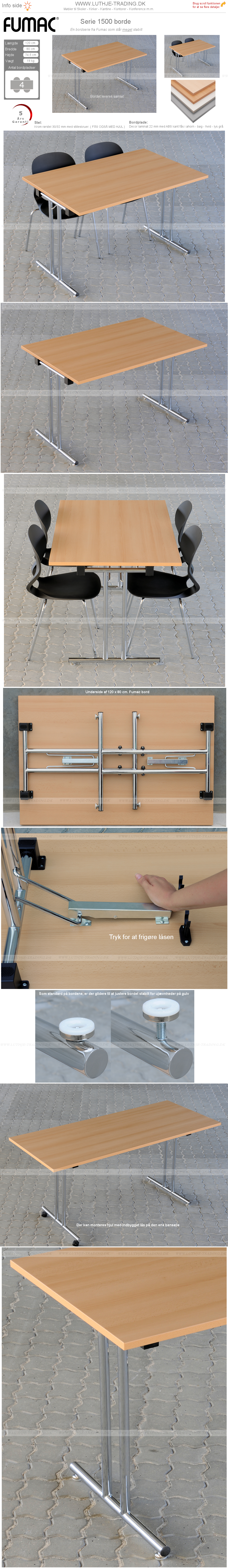 Konferenceborde 120 x 80 cm Fumac